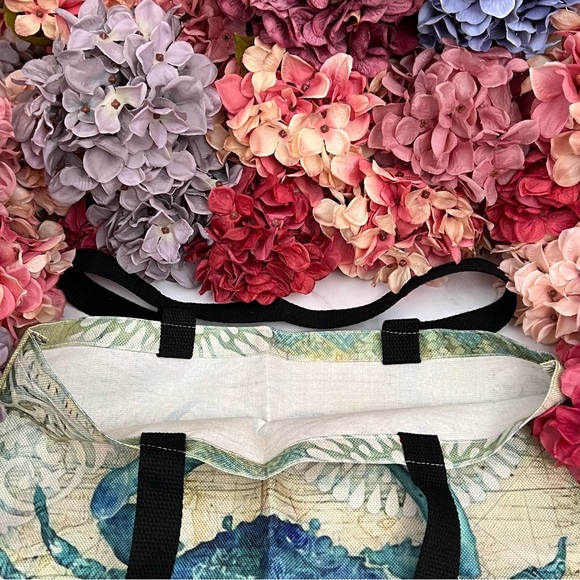 Eco-Friendly Nautical Blue Crab Folding Tote Bag - Picture 12 of 15